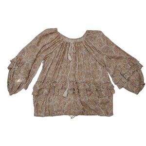 Denim & Supply Ralph Lauren Boho Paisley Blouse in Pink and Cream